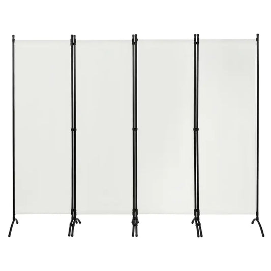 Grijze, opvouwbare scherm met zwarte metalen frame en stabilisatievoeten, geschikt voor ruimte-indeling in kantoor of woonruimte. Ideaal voor privacy en akoestische afscherming in open ruimtes.