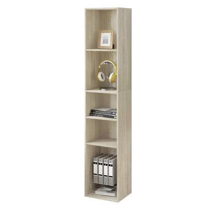 BukkitBow - Vrijstaande Boekenkast met 5 Kubussen - Vitrinekast / Organizer voor Woonkamer - 30x151x26cm
