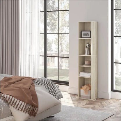 BukkitBow - Vrijstaande Boekenkast met 5 Kubussen - Vitrinekast / Organizer voor Woonkamer - 30x151x26cm