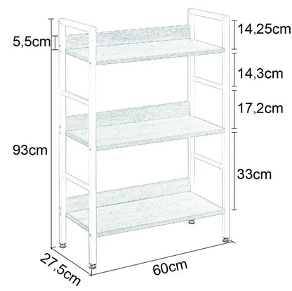 BukkitBow - Wandkast / Opbergrek - 3 Planken - Grote Opslagruimte - Multi-gebruik - 60x27.5x93CM