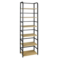 BukkitBow - Wandplank / Boekenrek - Metalen Rek - 6 Laags Plank - Ruime Opslag - Stabiel en Duurzaam - 50x30x176CM