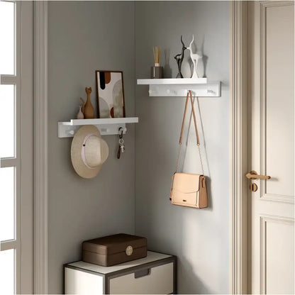 BukkitBow - Wandplank in Barokstijl - Stevig MDF Hout - Onzichtbare Installatie - Met 4 Haken