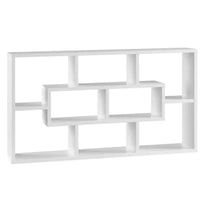 BukkitBow - Wandplank / Wandkast - Hangende Kast met 8 Vakken - Gemaakt van Stevig Hout - 85x48x16CM