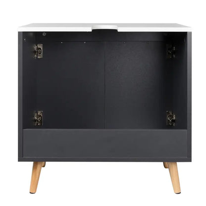 BukkitBow - Wastafel Kast / Badkamermeubel - Met Sifon Uitsparing - Vochtbestendig - Stevige Houten Poten - 60x40x60.5cm