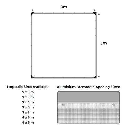 BukkitBow - Waterdicht Zeildoek - Transparant met Aluminium Oogjes - 140g/m² - Diverse Maten - UV- en Weerbestendig