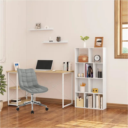 BukkitBow - Witte Kubus Boekenkast - 4 Lagen Kast met 10 Open Vakken - Voor Boekdisplay - 60x20x120cm