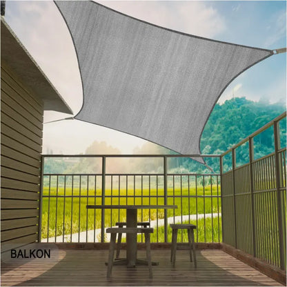 BukkitBow - Zonnescherm / Schaduwdoek - 180g/m² - Keuze uit 3 Formaten - Tot 85% Zonbescherming - Scheurbestendig - Inclusief Bevestigingsmaterialen