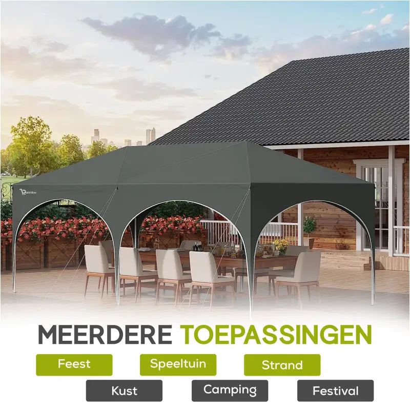 BukkitBow Dubbele Partytent - Waterdicht en Weersbestendig - 6x3m