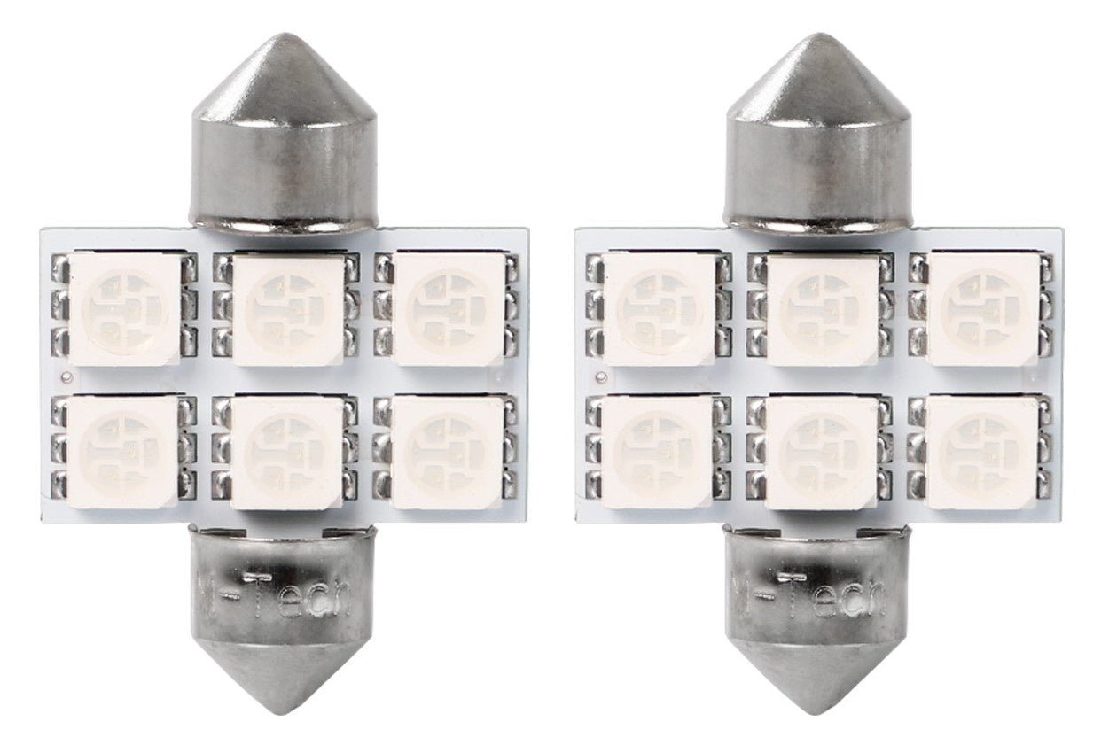 C5W 31mm autolamp 2 stuks blauw | LED festoon SV8.5 0.68W - 12V DC