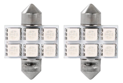 C5W 31mm autolamp 2 stuks blauw | LED festoon SV8.5 0.68W - 12V DC