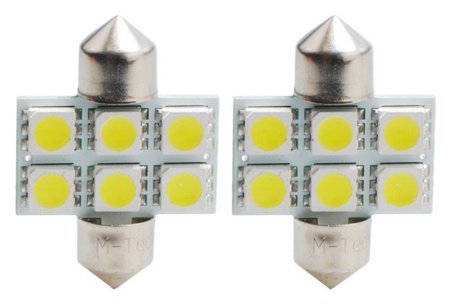 C5W 31mm autolamp 2 stuks wit | LED festoon SV8.5 1.44W - 12V DC