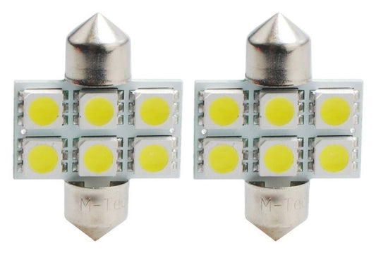 C5W 31mm autolamp 2 stuks wit | LED festoon SV8.5 1.44W - 12V DC