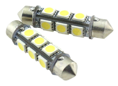 C5W 43mm autolamp 2 stuks | LED festoon | 12-SMD daglichtwit 6000K | 12 Volt - 3W