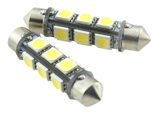 C5W 43mm autolamp 2 stuks | LED festoon | 12-SMD daglichtwit 6000K | 12 Volt - 3W