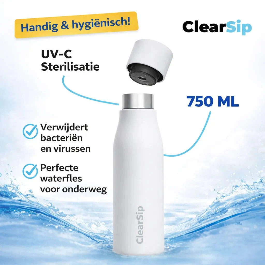 ClearSip | Slimme Waterfles – UV‑C zelfreinigend & drinkherinnering –  – Comnox Company