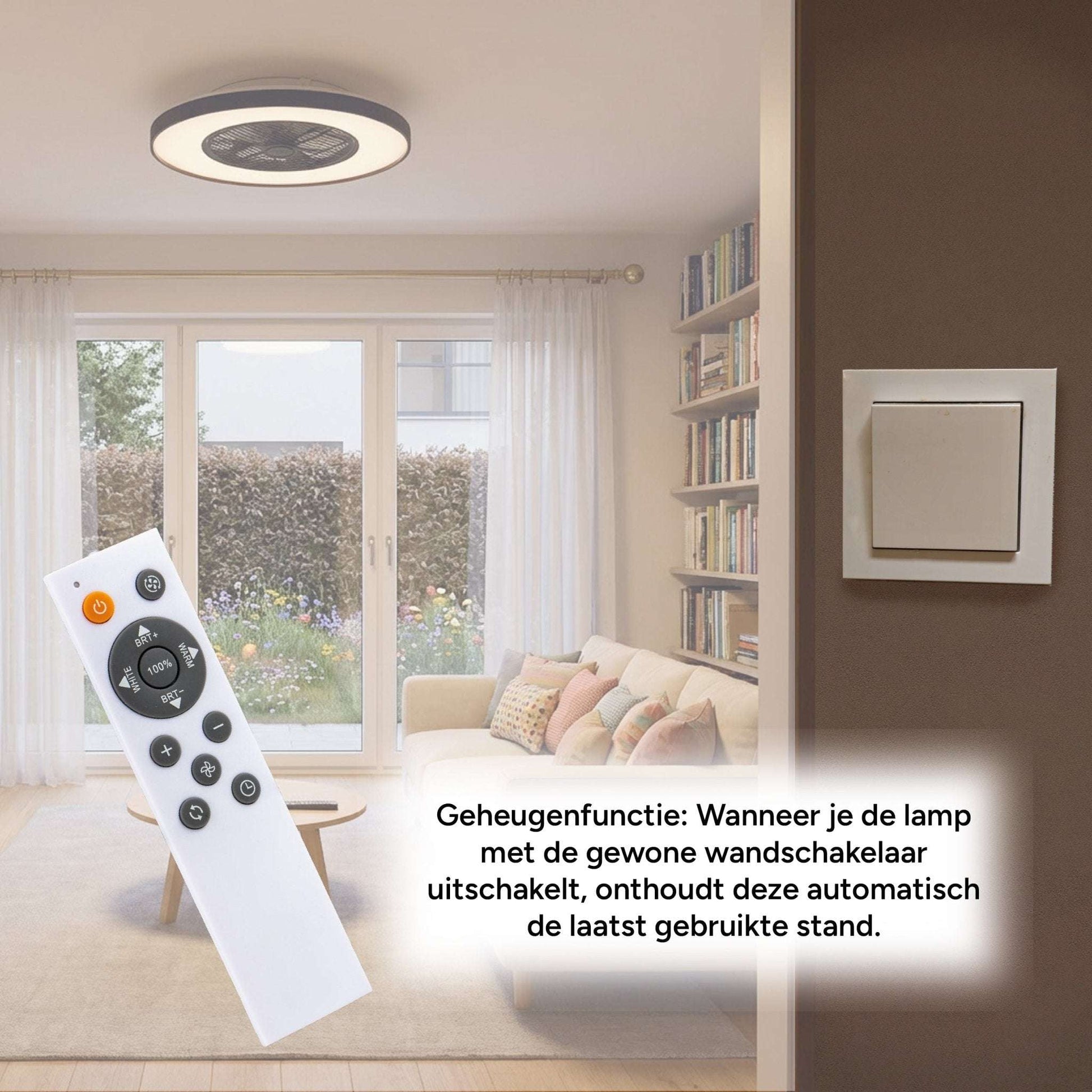 Comnox - Proventa 3D Air Plafondlamp met Ventilator - Optimale luchtcirculatie - 60cm – Plafondventilatoren – Comnox Company