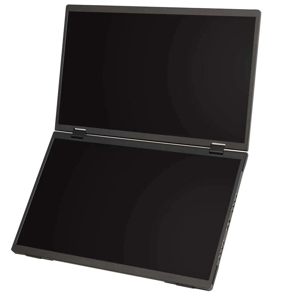 Zwart UPERFECT 15,6-inch dubbel scherm met 1080P FHD resolutie, 350 nits helderheid en 100% sRGB kleurweergave, ideaal voor gaming en creatieve werkza