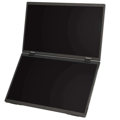 Zwart UPERFECT 15,6-inch dubbel scherm met 1080P FHD resolutie, 350 nits helderheid en 100% sRGB kleurweergave, ideaal voor gaming en creatieve werkza