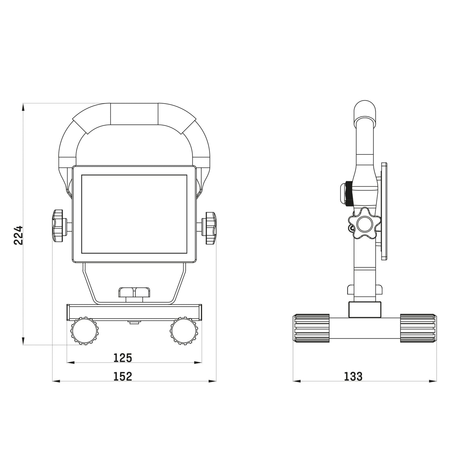 LED's Work - AC Werklamp - 10W 850lm 4000K Compacte LED Bouwlamp - Inklapbaar & Draaibaar