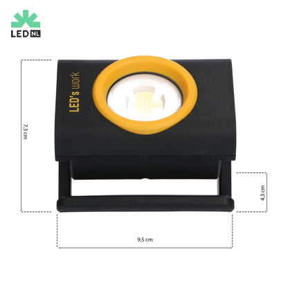 LED's Work Compacte LED Werklamp 1000 - Met oplaadbare accu – Dimbaar in 10 stappen – IP65