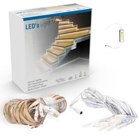 Comnox - LED Trapverlichting Set - Warm, Dimbaar en Aanpasbaar - Comfort voor de trap - 15 strips van 80 cm - Dimbaar warm wit licht - Flexibel in montage - LED Traplicht