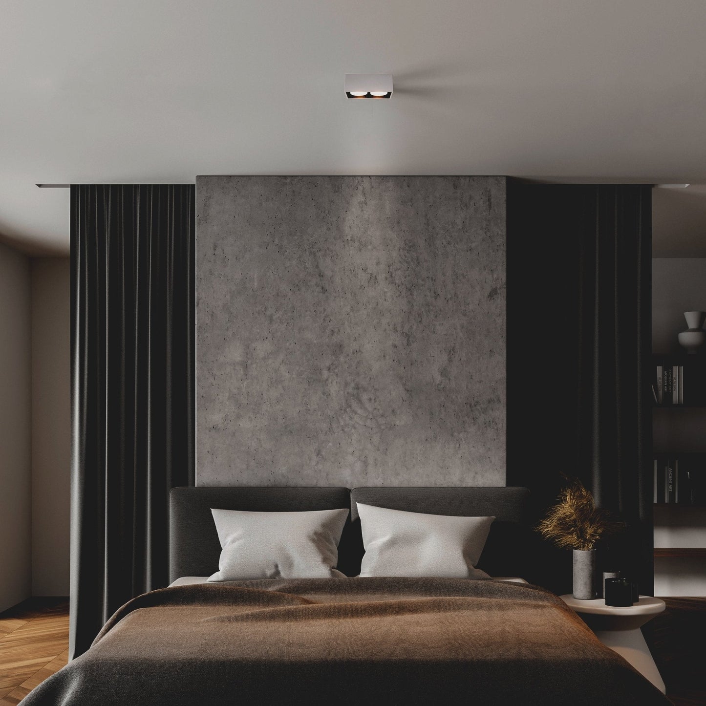 LED's Light Cube LED Plafondlamp - 2 lichtpunten - Draaibaar licht - Staal - 20 x 8 cm - Wit