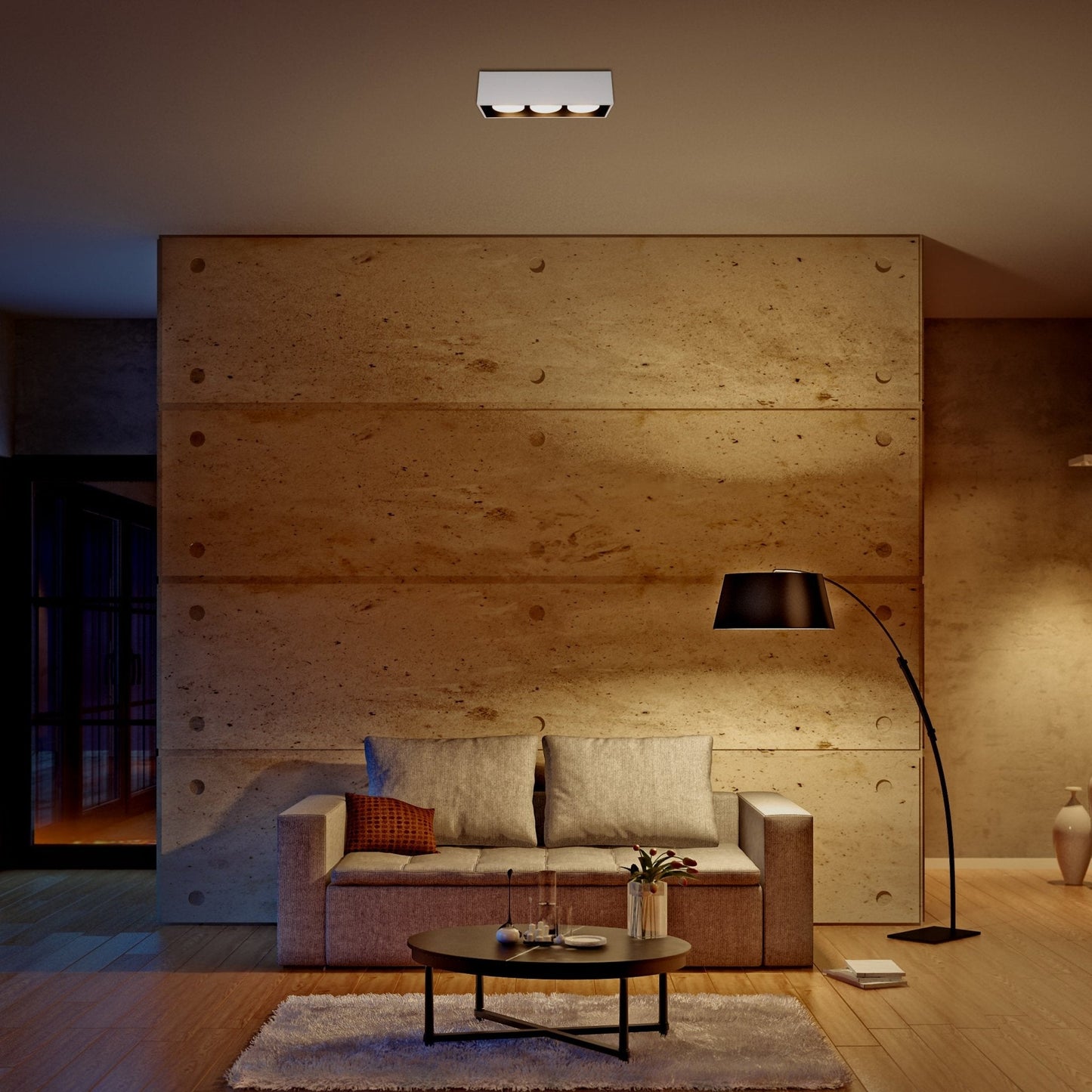 LED's Light Cube LED Plafondlamp - 3 lichtpunten - Draaibaar licht - Staal - 30 x 8 cm - Wit