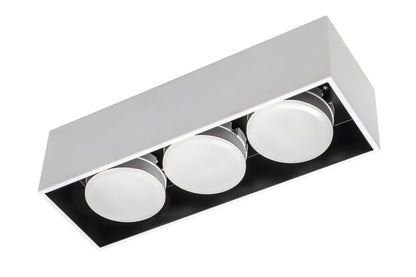 LED's Light Cube LED Plafondlamp - 3 lichtpunten - Draaibaar licht - Staal - 30 x 8 cm - Wit