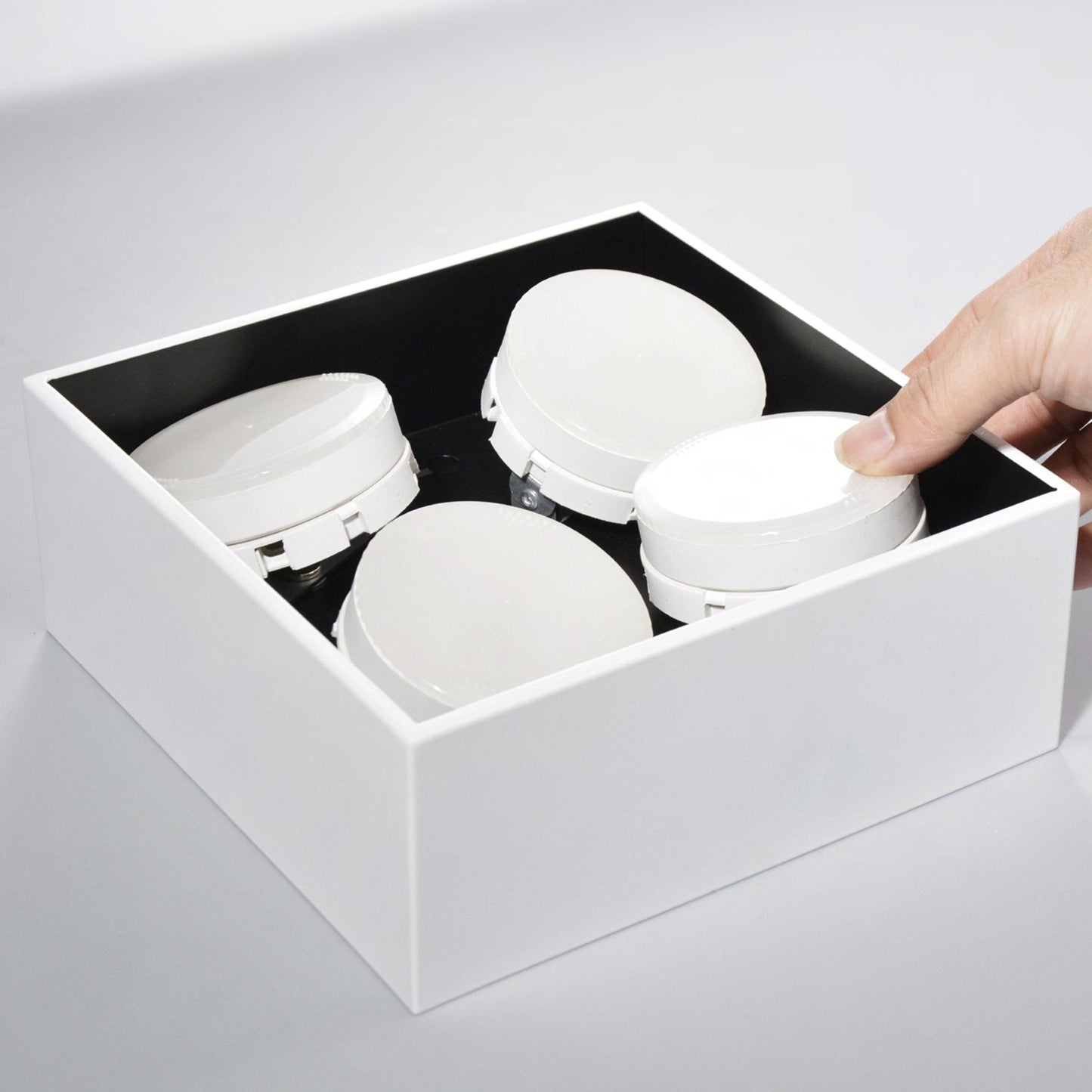 LED's Light Cube LED Plafondlamp - 4 lichtpunten - Draaibaar licht - Staal - 20 x 20 cm - Wit