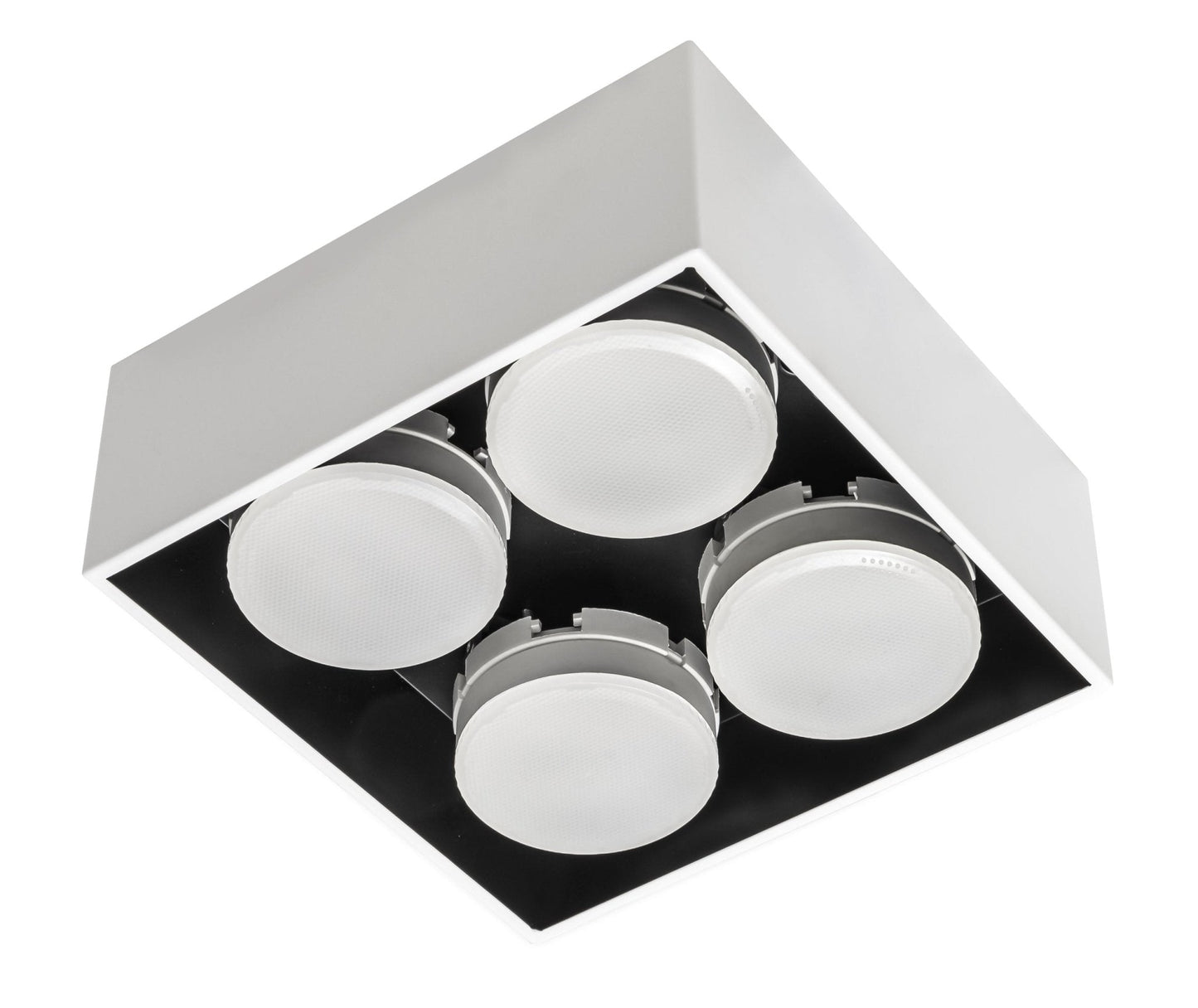 LED's Light Cube LED Plafondlamp - 4 lichtpunten - Draaibaar licht - Staal - 20 x 20 cm - Wit