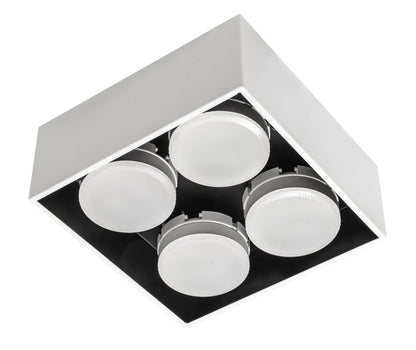 LED's Light Cube LED Plafondlamp - 4 lichtpunten - Draaibaar licht - Staal - 20 x 20 cm - Wit