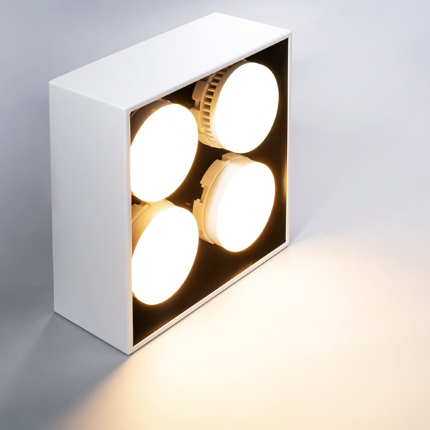 LED's Light Cube LED Plafondlamp - 4 lichtpunten - Draaibaar licht - Staal - 20 x 20 cm - Wit