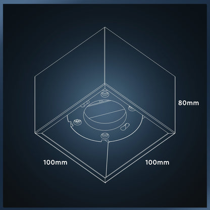 Cube Plafonniere met 1 lichtpunt - Draaibaar licht -  Staal - 10 x 8 cm - Zwart