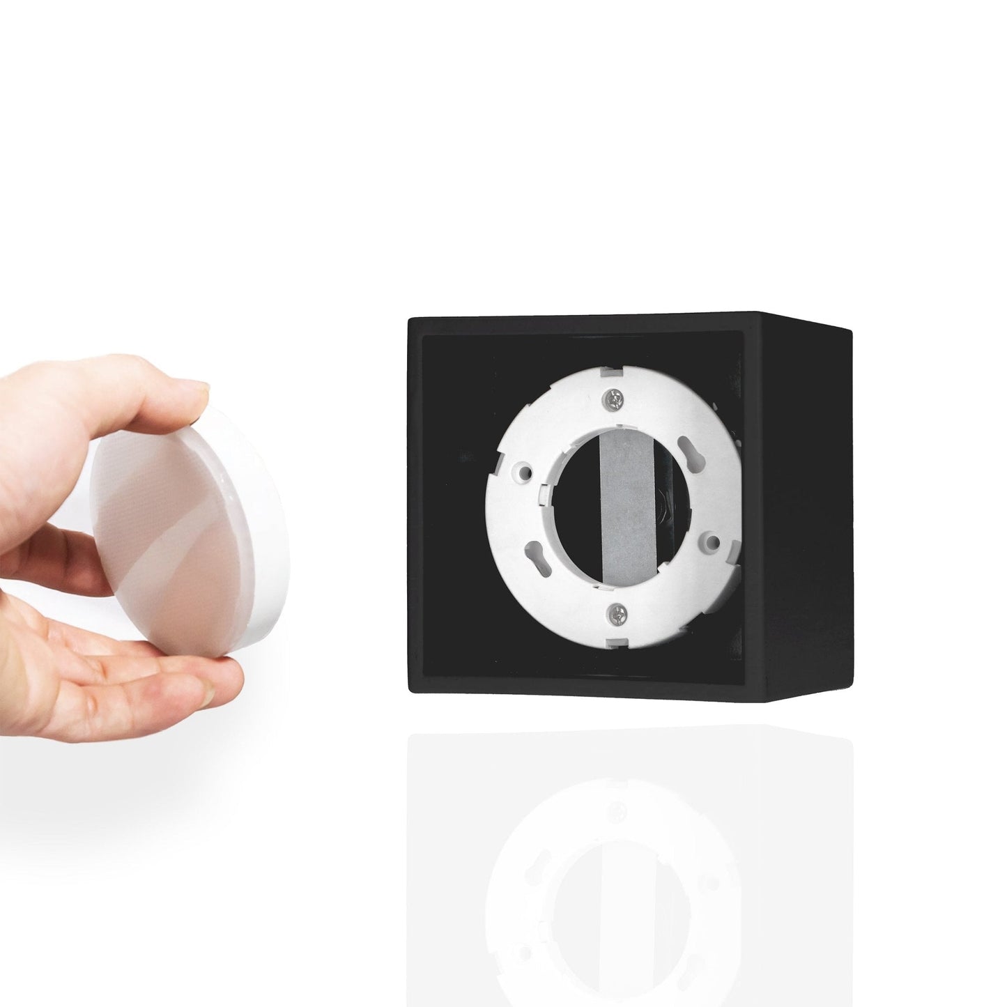 Cube Plafonniere met 1 lichtpunt - Draaibaar licht -  Staal - 10 x 8 cm - Zwart