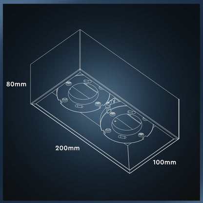 LED's Light Cube LED Plafondlamp - 2 lichtpunten - Draaibaar licht - Staal - 20 x 8 cm - Zwart