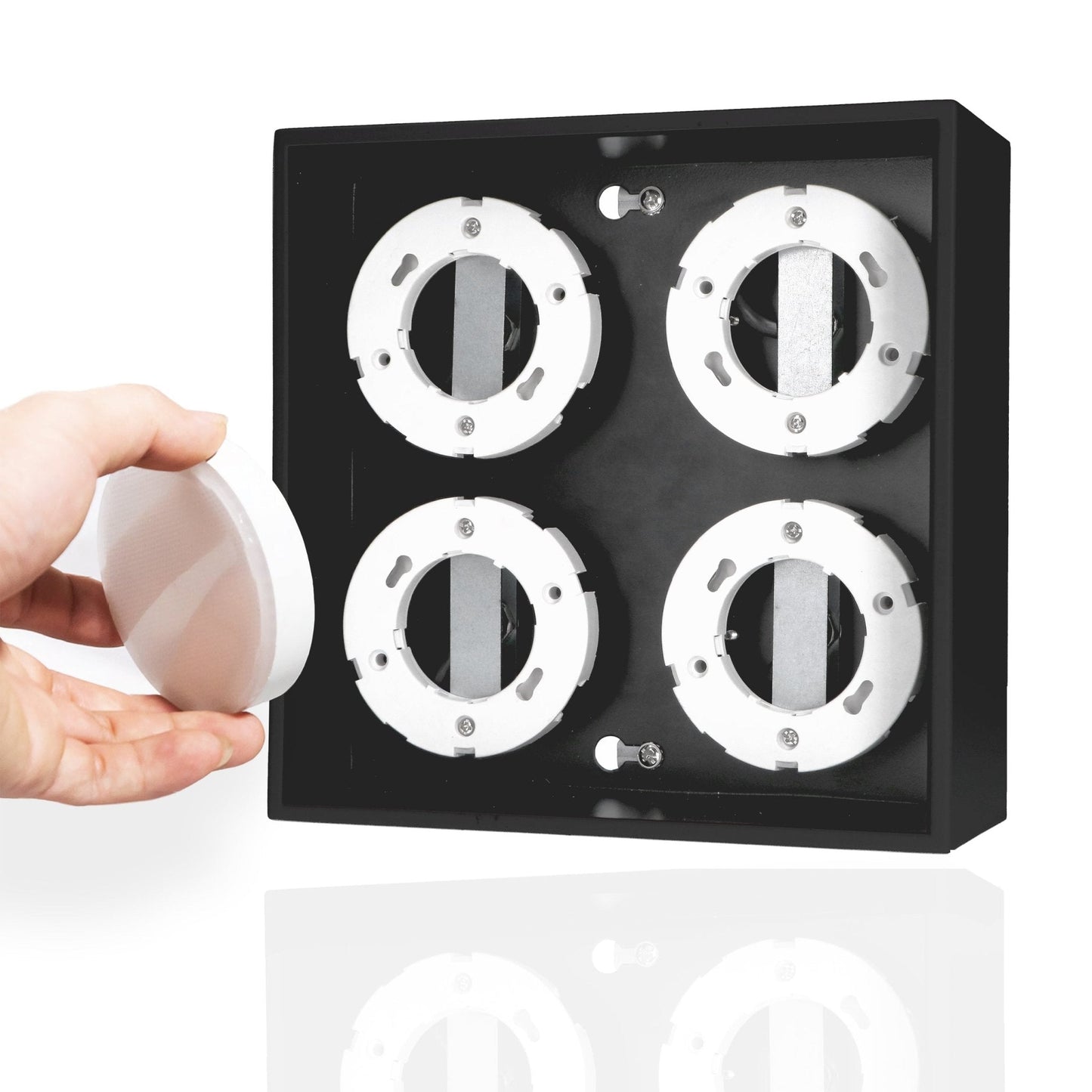 LED's Light Cube LED Plafondlamp - 4 lichtpunten - Draaibaar licht - Staal - 20 x 20 cm - Zwart