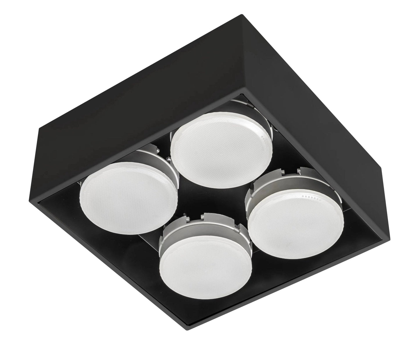 LED's Light Cube LED Plafondlamp - 4 lichtpunten - Draaibaar licht - Staal - 20 x 20 cm - Zwart