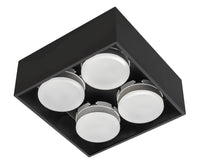 Comnox - LED's Light Cube - Richtbare verlichting met 4 lichtpunten - Zwart Staal