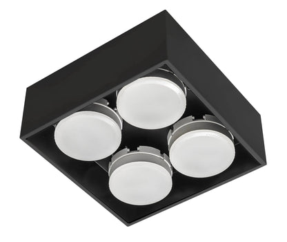 LED's Light Cube LED Plafondlamp - 4 lichtpunten - Draaibaar licht - Staal - 20 x 20 cm - Zwart