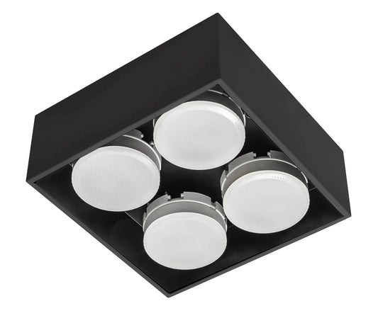 LED's Light Cube LED Plafondlamp - 4 lichtpunten - Draaibaar licht - Staal - 20 x 20 cm - Zwart