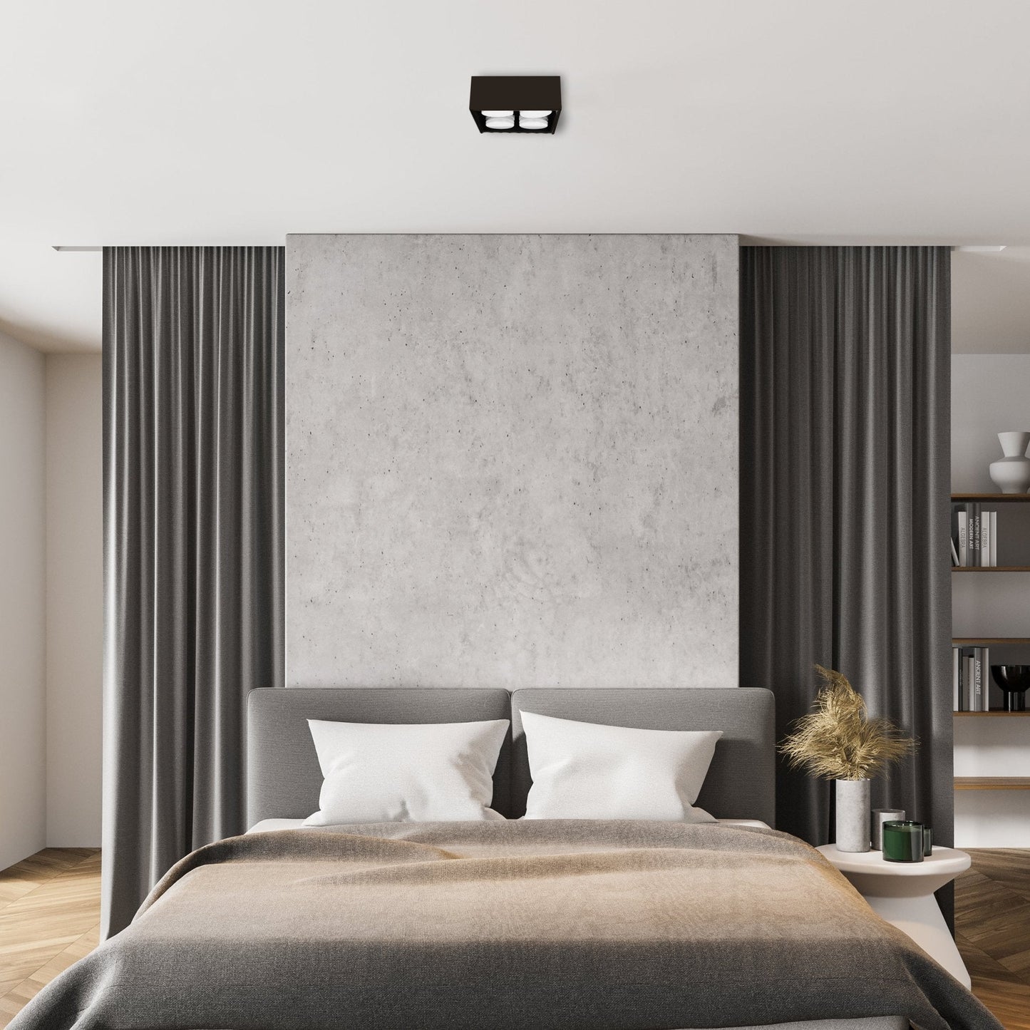 LED's Light Cube LED Plafondlamp - 4 lichtpunten - Draaibaar licht - Staal - 20 x 20 cm - Zwart