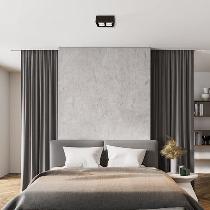 LED's Light Cube LED Plafondlamp - 4 lichtpunten - Draaibaar licht - Staal - 20 x 20 cm - Zwart