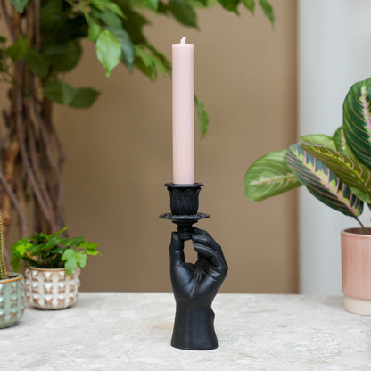 Candle Holder - Hand Black - ↑ 20 cm