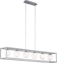 Comnox - Hanglamp – Decoratieve eetkamerlamp – Verstelbaar hoogte – LED 6 punten – Zilver – Sfeervolle verlichting