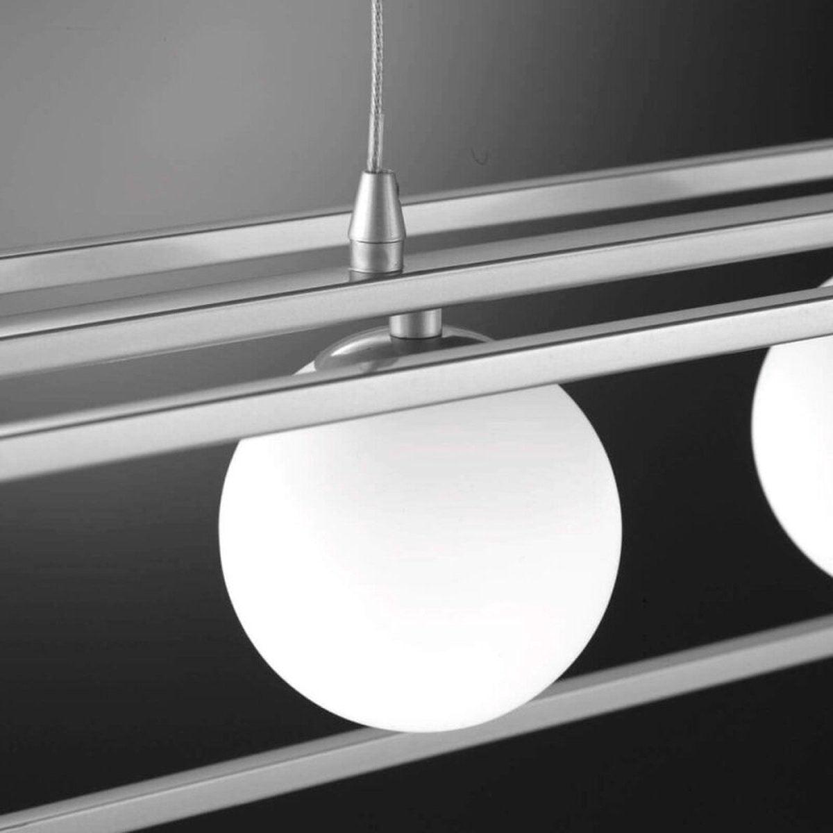 Deco Hanglamp eetkamer met 6 lichtpunten - In hoogte verstelbaar - LED lampen inbegrepen - Zilver