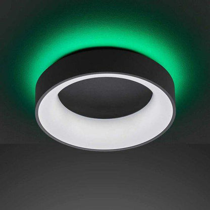 Deco Plafondlamp zwart Ø 45 cm met afstandsbediening - Dimbaar wit licht - Achtergrondverlichting