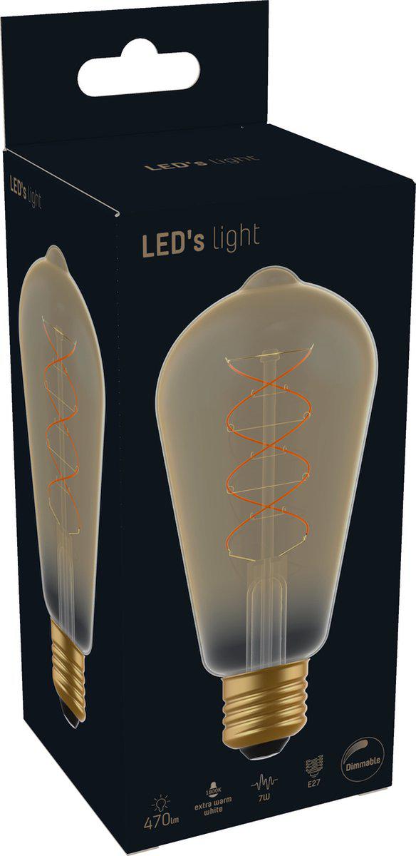 DecoDim LED Lamp Goud E27 - Dimbaar - Extra warm wit - ST64 Edison - 4W (25W)