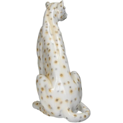 Decorative Leopard Statue - White - 46 cm