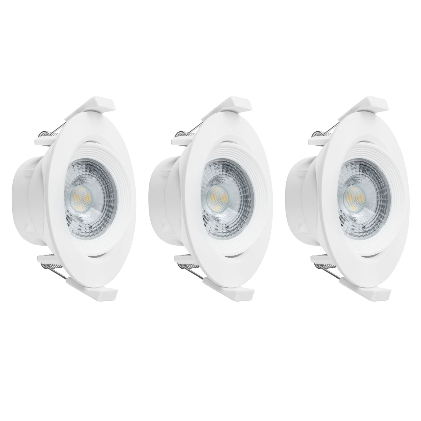 LED's Light 3-pack DimPro LED Inbouwspots Wit - Ø 68mm - Kantelbaar - Dimbaar - Warm wit