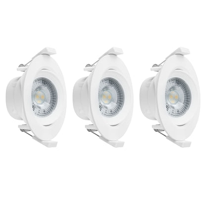 LED's Light 3-pack DimPro LED Inbouwspots Wit - Ø 68mm - Kantelbaar - Dimbaar - Warm wit